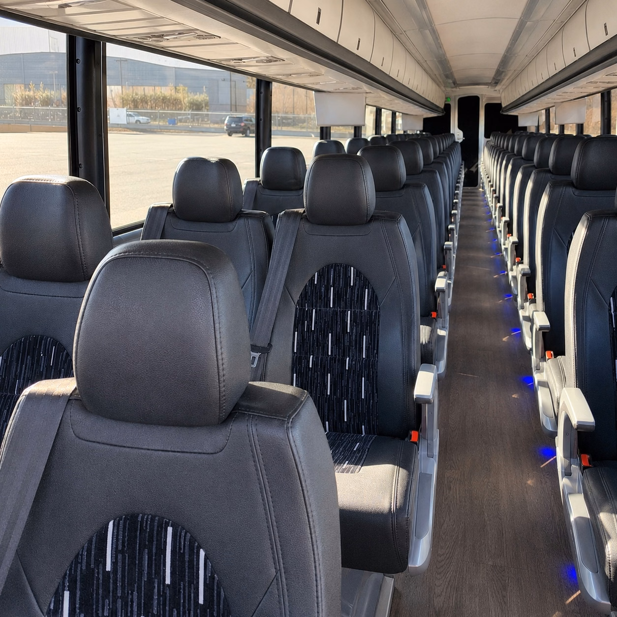 56 passenger charter bus interior